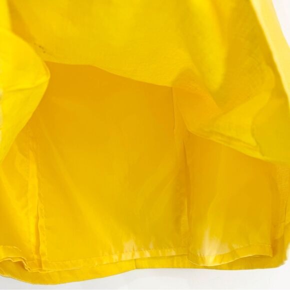 J.G. Hook Sunny Yellow 100% Linen Sailor Button Lined A Line Skirt - Picture 7 of 16